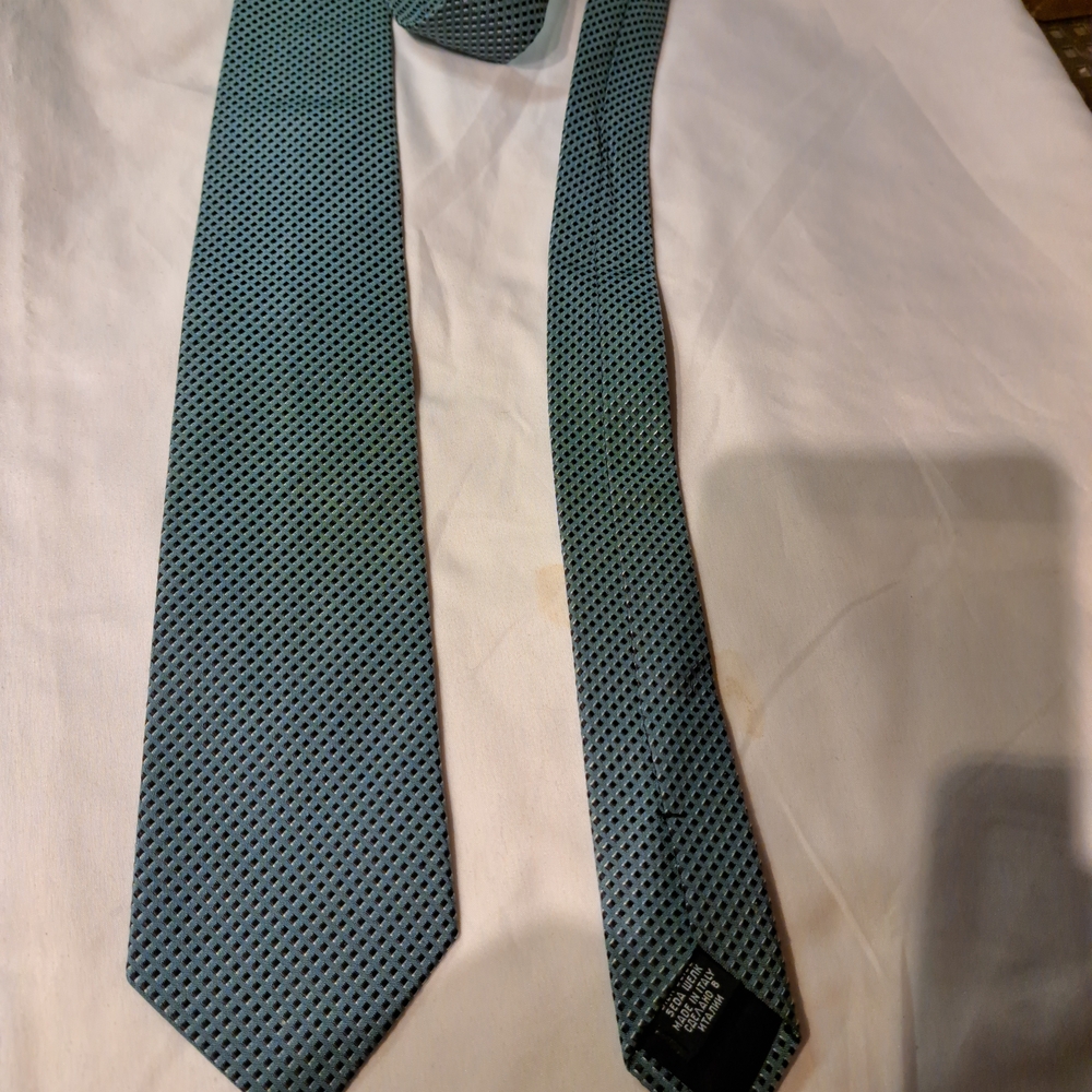 Hugo Boss Teal Geometric Tie